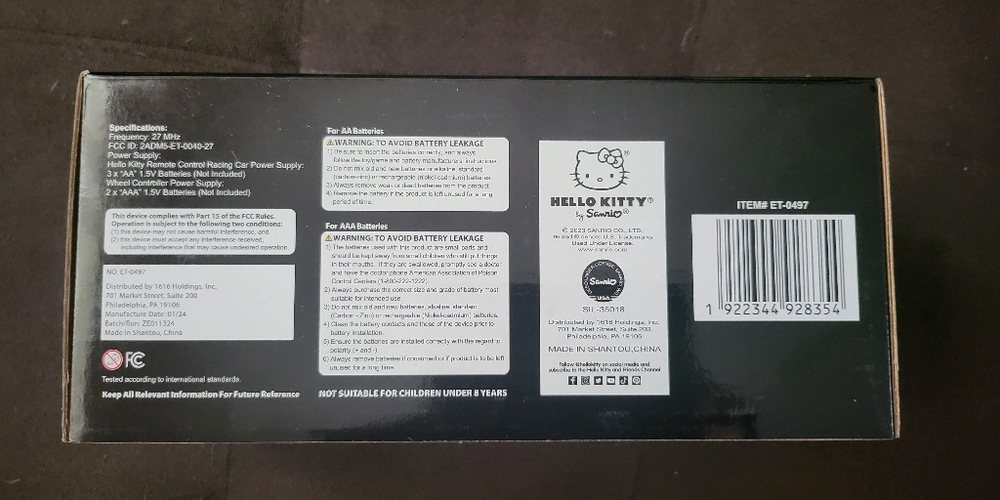 Sanrio Hello Kitty Remote Control Racing Car With Wheel Controller - Picture 3 of 4
